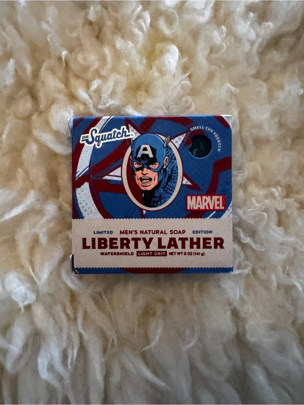 New Dr. Squatch x Marvel Liberty Lather Mens Natural Soap Bar